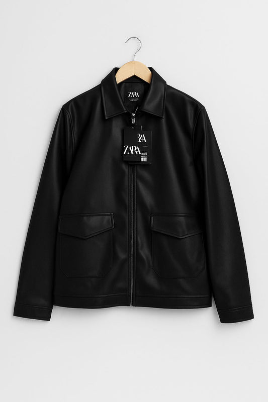 Zara leather jacket (Black)