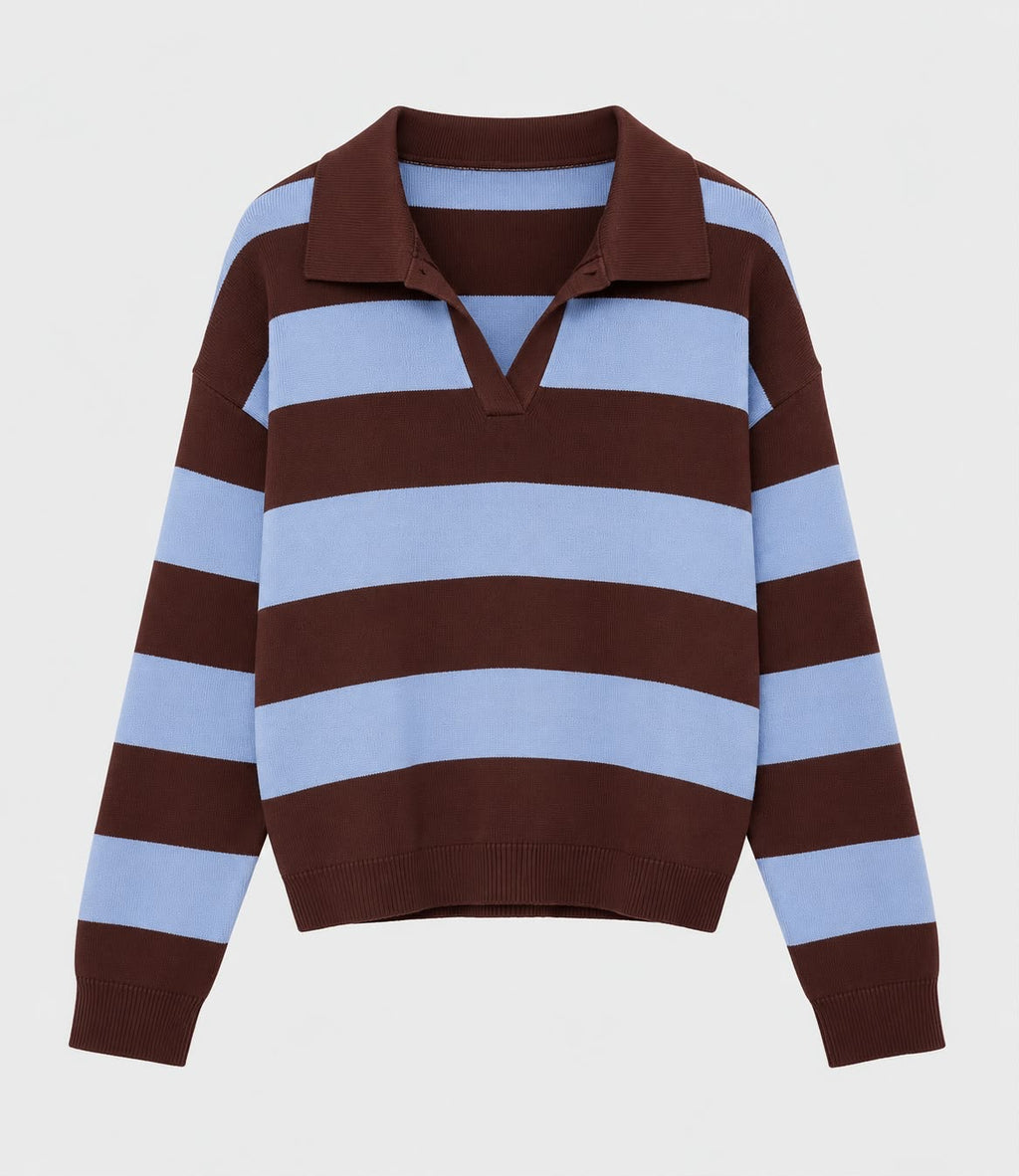Stripe Polo Knit