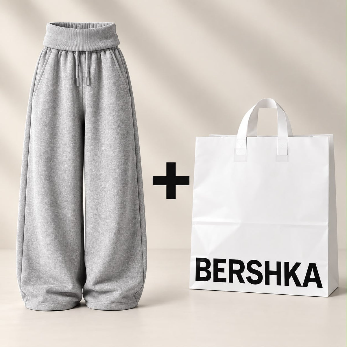 Barrel-Leg Trousers with Fold-Over Waist