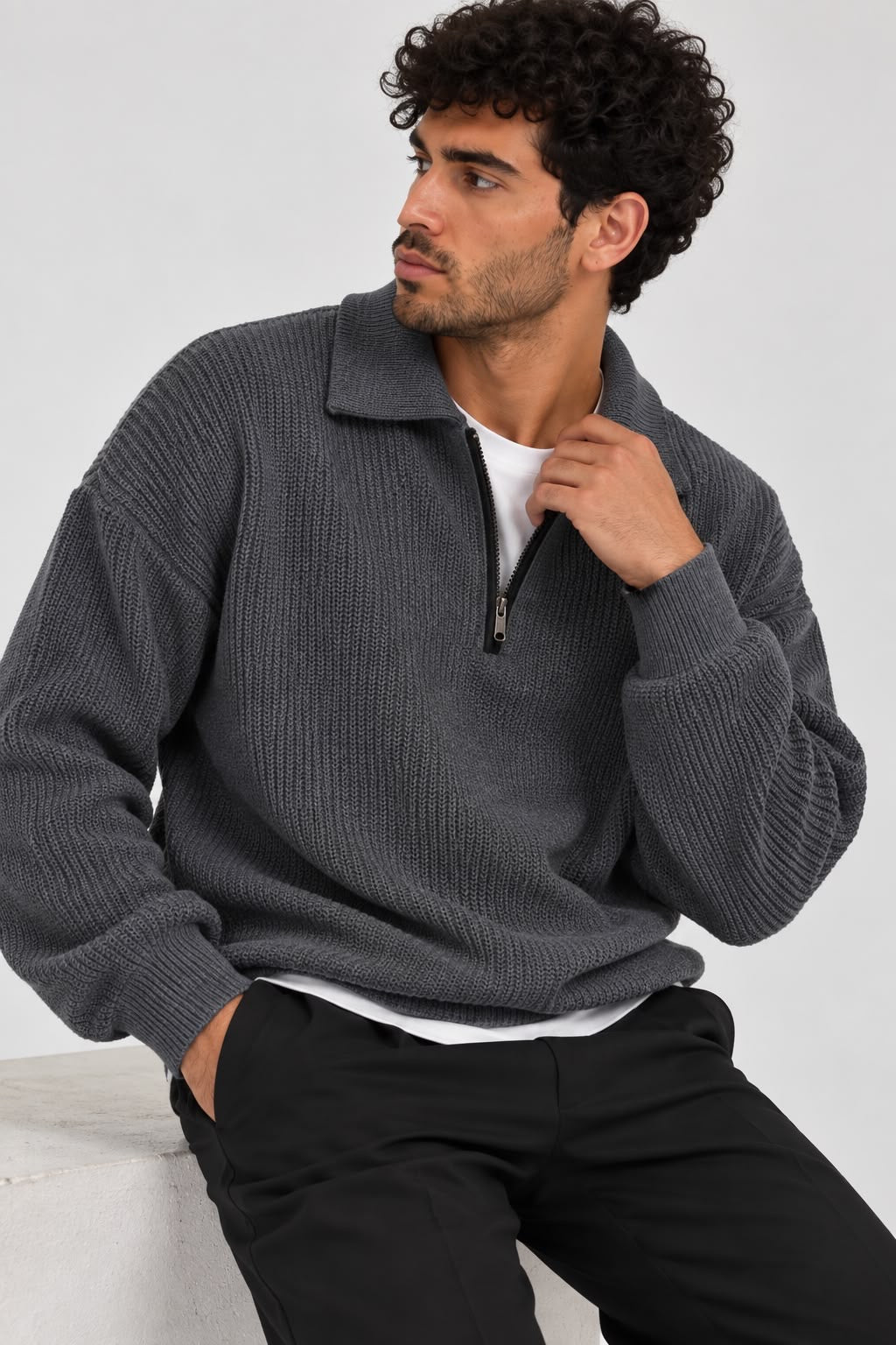 Half-Zip Knit Sweater