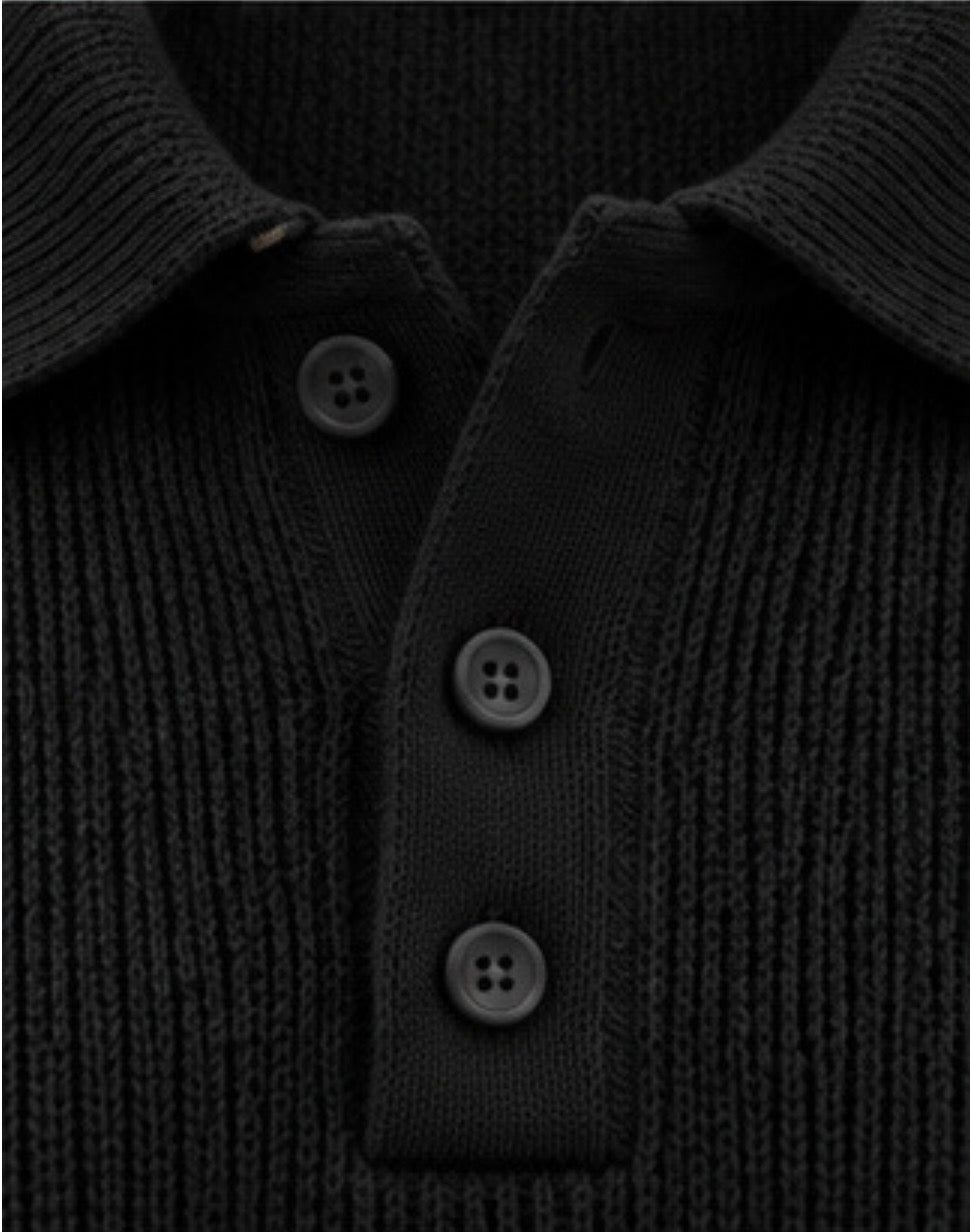 Red Heart Knit Polo Sweater