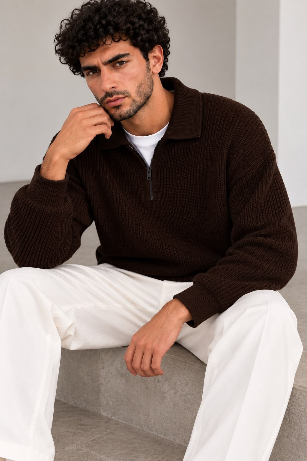 Half-Zip Knit Sweater