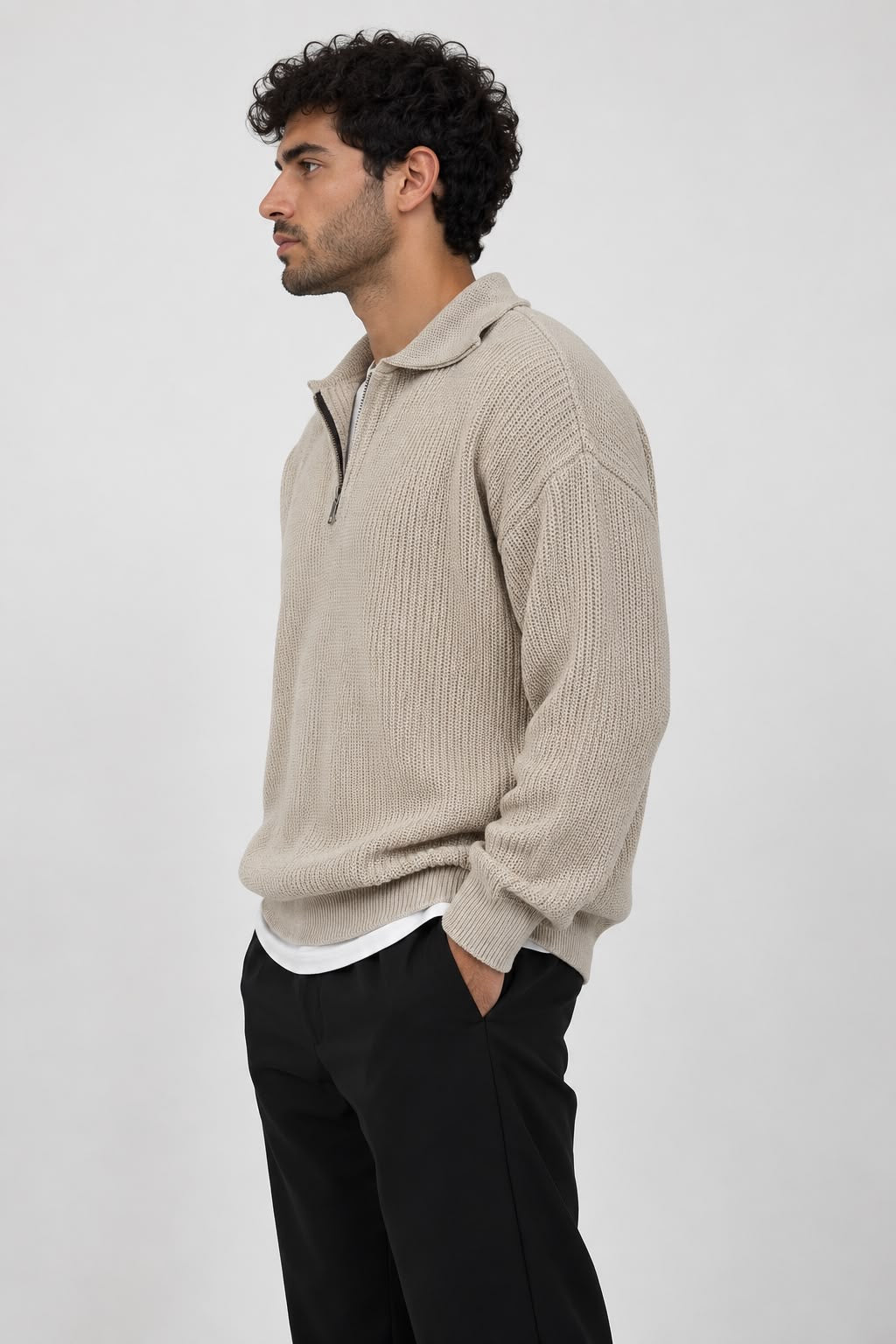 Half-Zip Knit Sweater