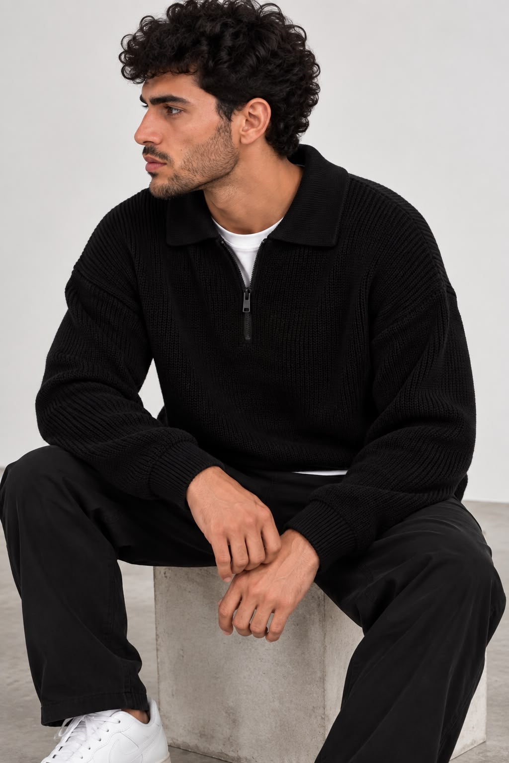Half-Zip Knit Sweater