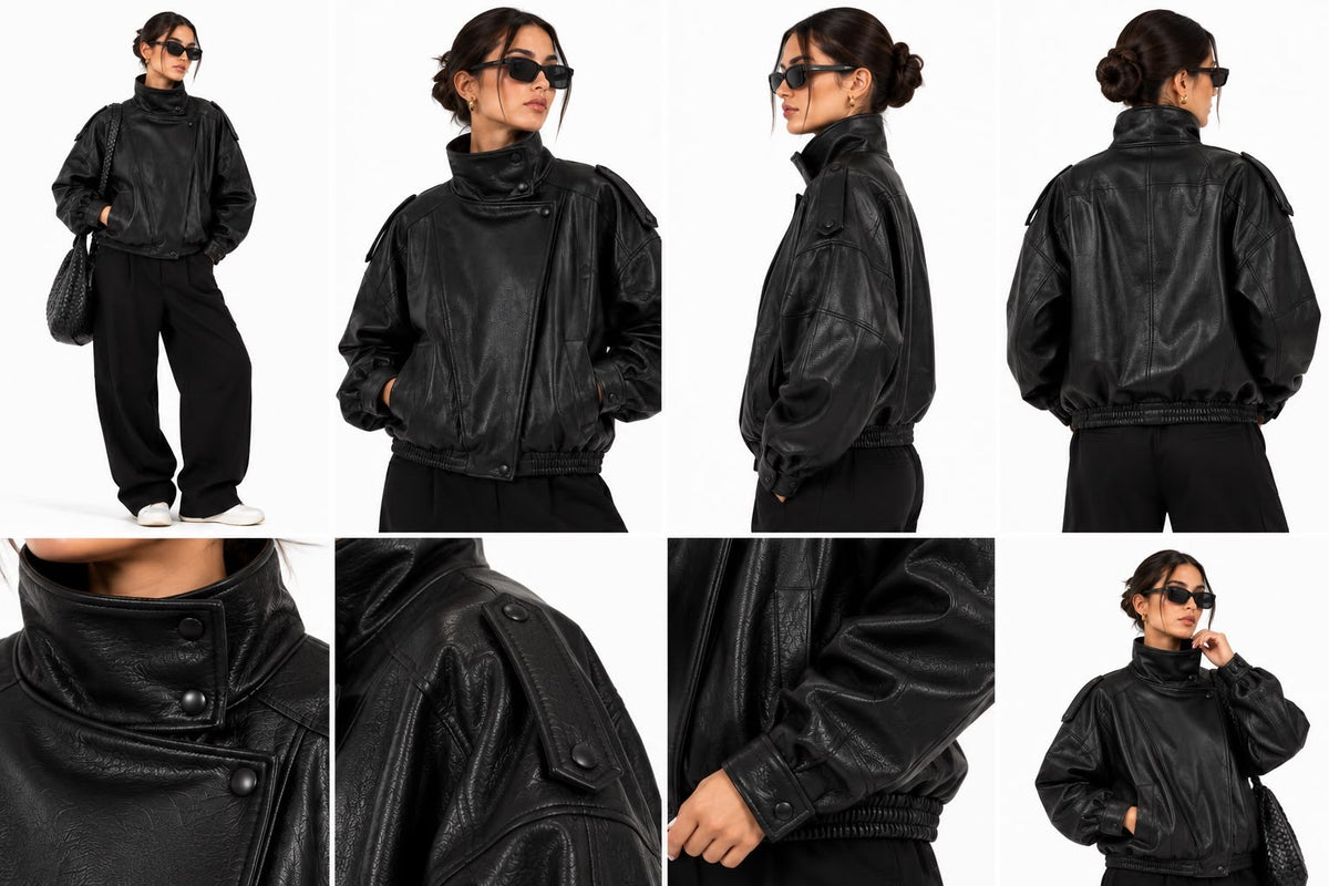 Leather biker jacket women’s