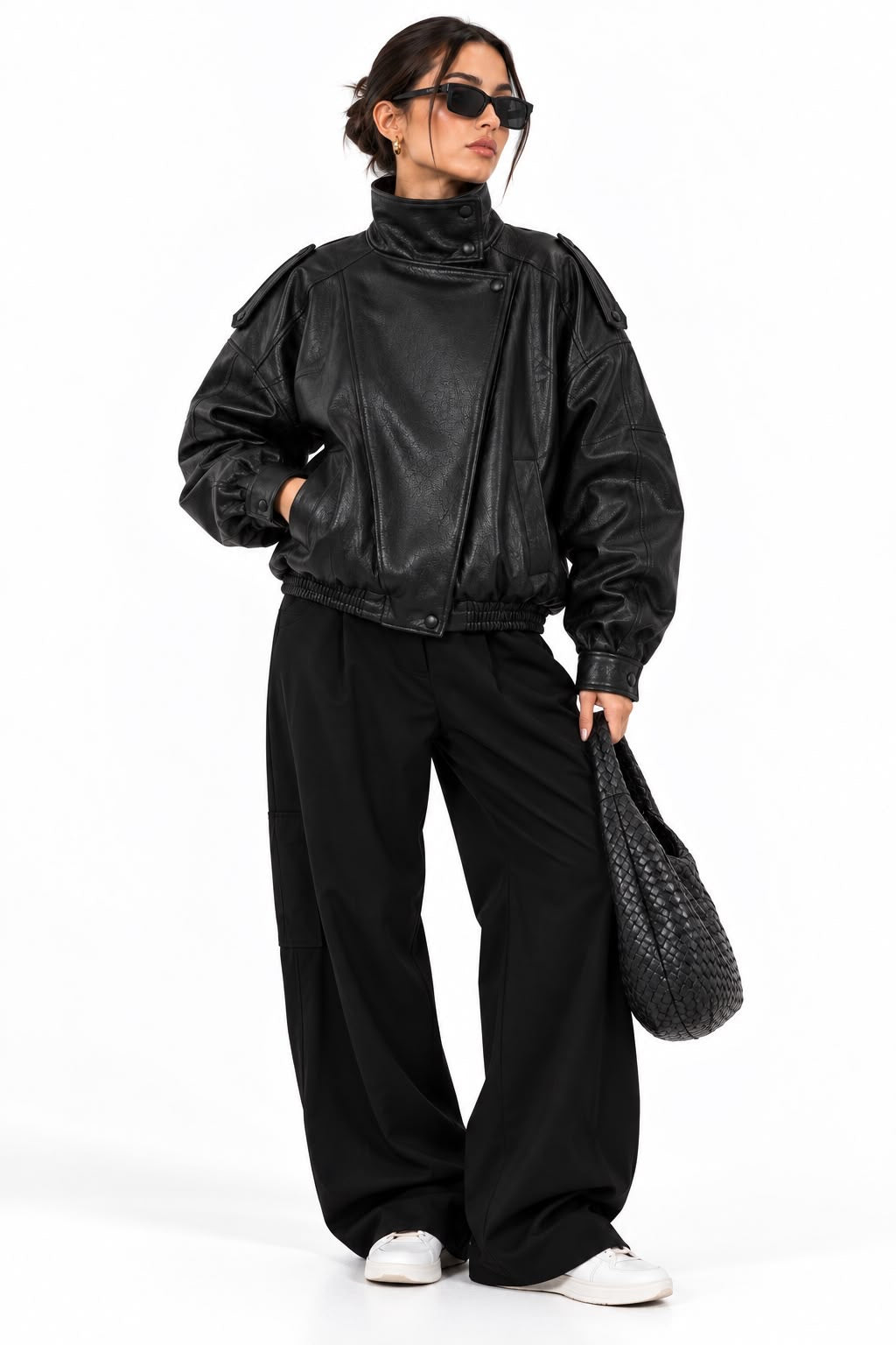 Leather biker jacket women’s