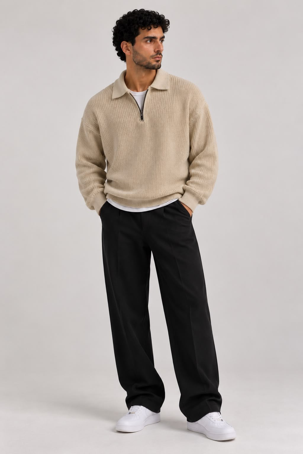 Half-Zip Knit Sweater