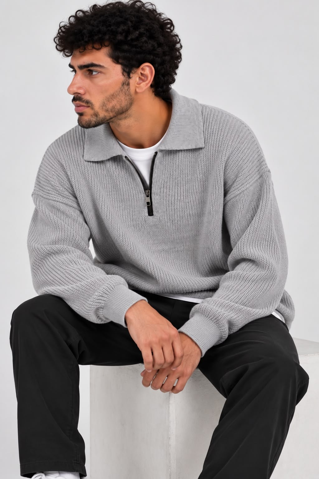 Half-Zip Knit Sweater